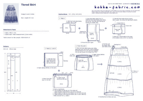 Tiered Skirt with plenty of gathering – Sewing Instructions | KOKKA ...