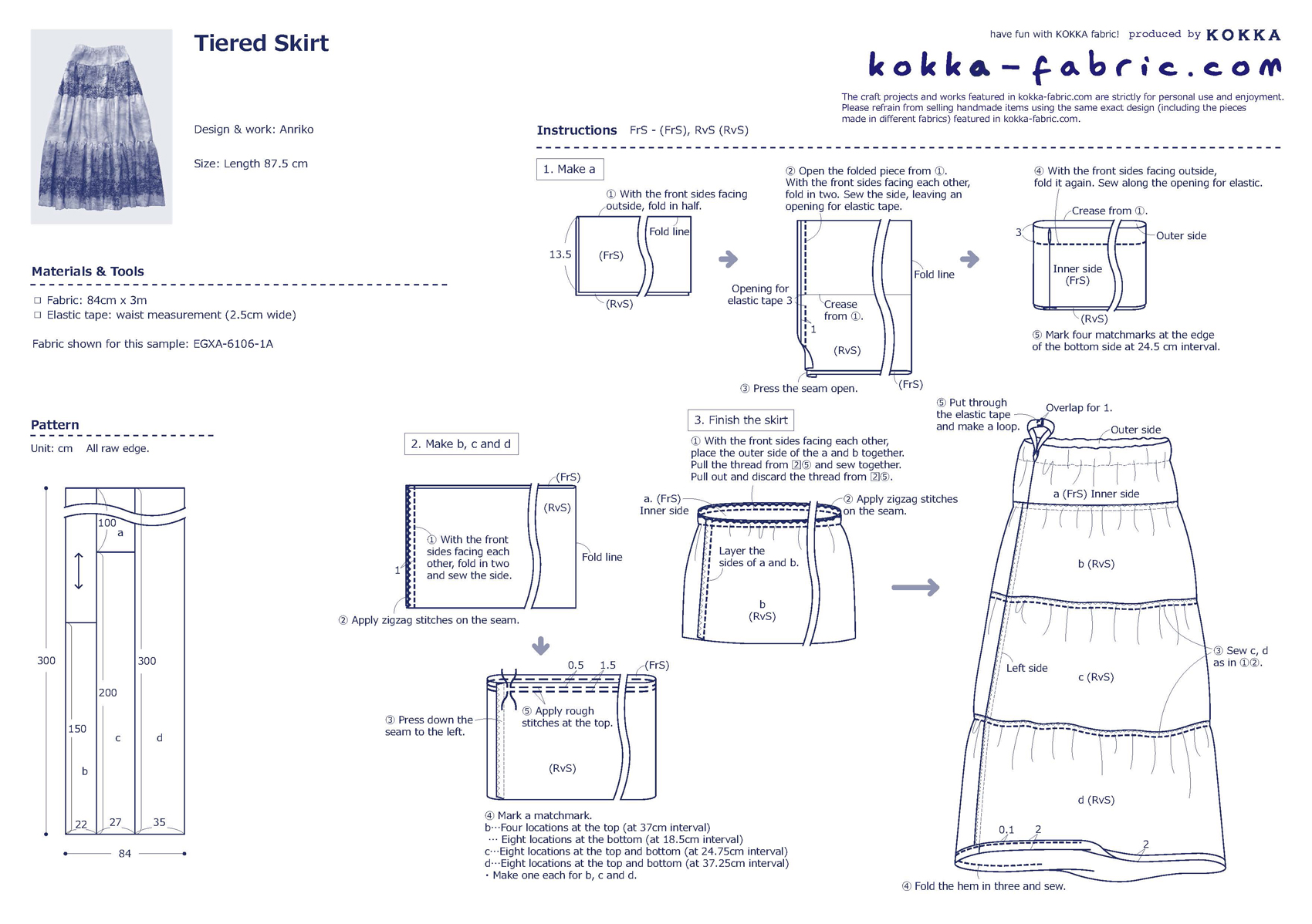 Ladies Tiered Maxi Skirt PATTERN PDF Sewing Pattern New Zealand ...