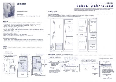 Backpack Sewing Instructions | KOKKA-FABRIC.COM | have fun with kokka ...