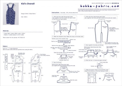 Kid's Overall – Sewing Instructions | KOKKA-FABRIC.COM | have fun with ...