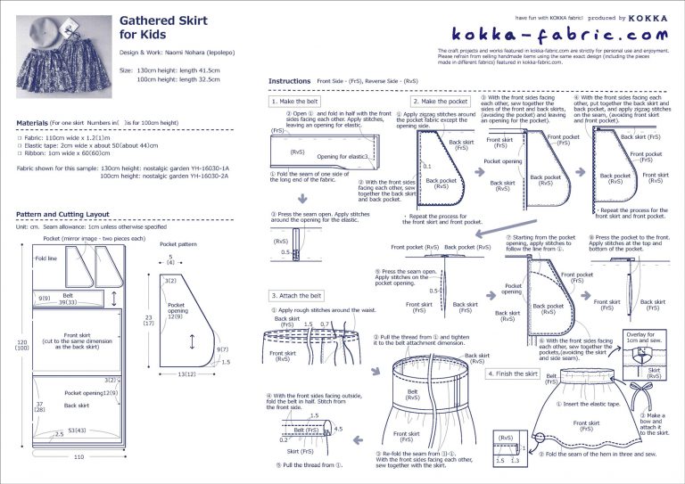 Gathered Skirt for Kids – Sewing Instructions | KOKKA-FABRIC.COM | have ...