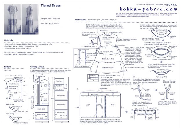 Tiered Dress – Sewing Instructions | KOKKA-FABRIC.COM | have fun with ...