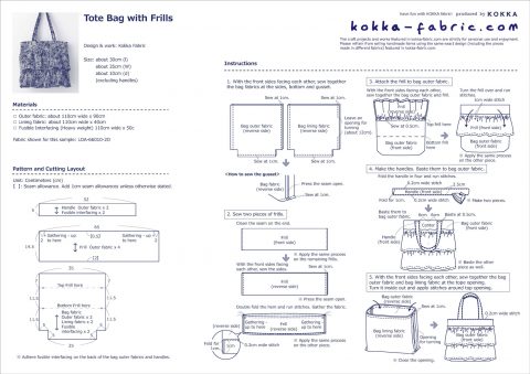 Tote Bag with Frills – Sewing Instructions | KOKKA-FABRIC.COM | have ...