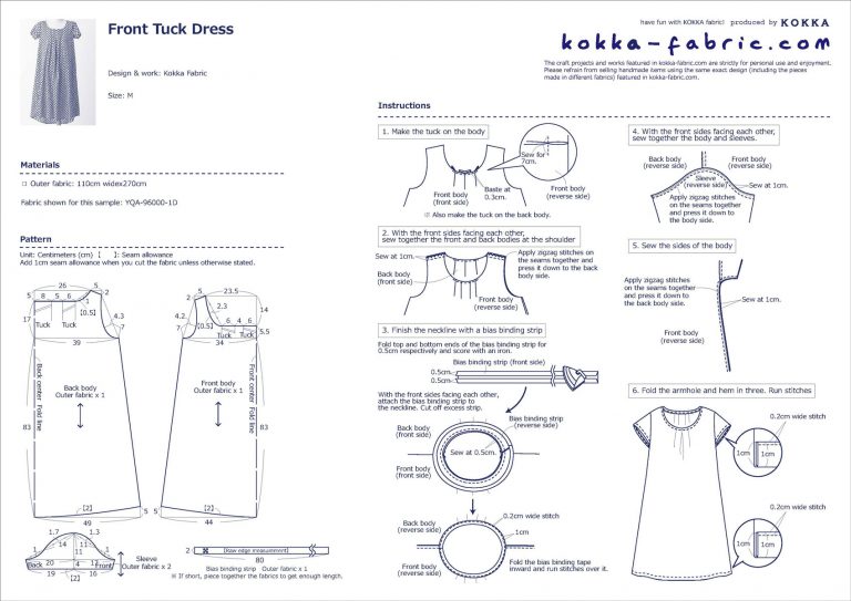 Front Tuck Dress with an Elegant Chest Line – Sewing Instructions ...