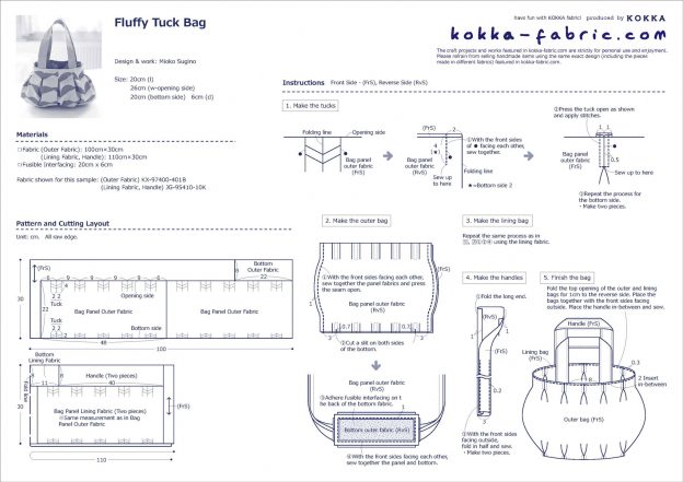 Fluffy Tuck Bag – Sewing Instructions | KOKKA-FABRIC.COM | have fun ...
