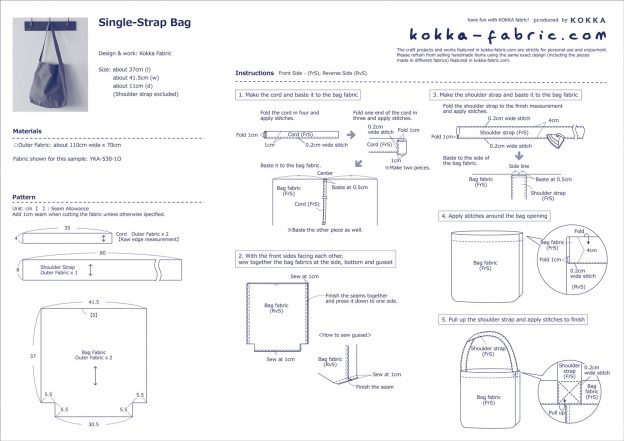 Single-Strap Bag – Free Sewing Tutorial | KOKKA-FABRIC.COM | have fun ...