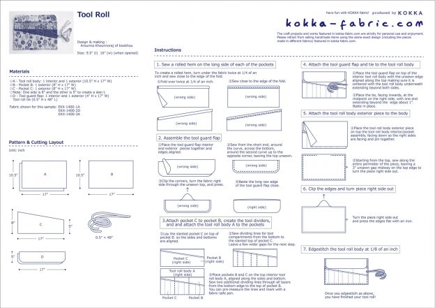 Tool Roll – Free Sewing Tutorial | KOKKA-FABRIC.COM | have fun with ...
